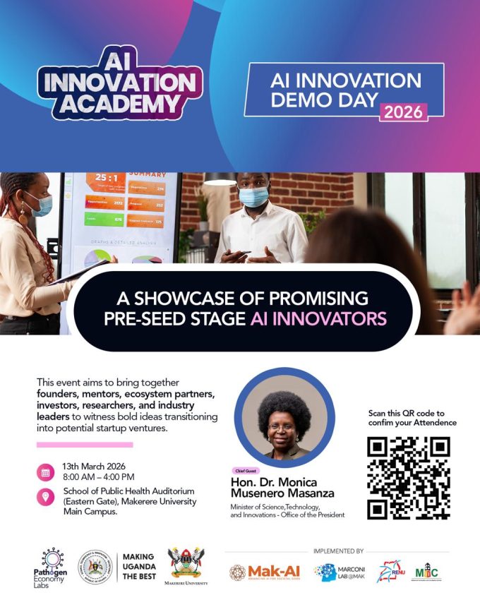 On Friday, 13 March 2026, the School of Public Health Conference Hall at Makerere University will host the AI Innovation Academy Demo Day